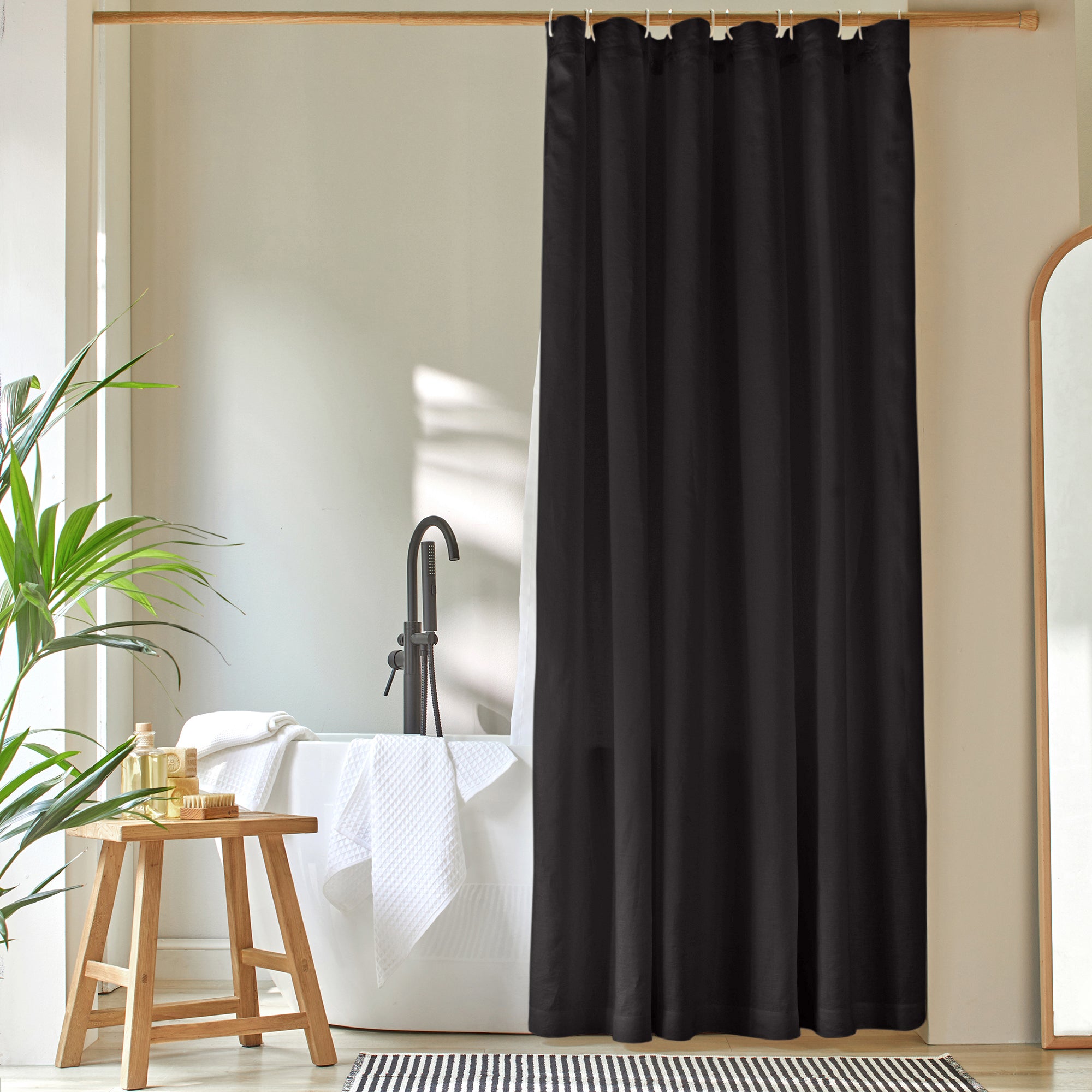 CAULO Badezimmer Klappduschvorhang – Magnetisch, Doppelseitig, Wasserdicht (Blau, 150x200 Cm)
