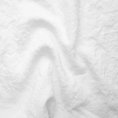 Swatch pour chemin de table lin lavé à volants blanc optique