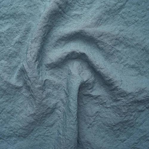 Swatch pour chemin de table en lin bordé "point de cheval" bleu français