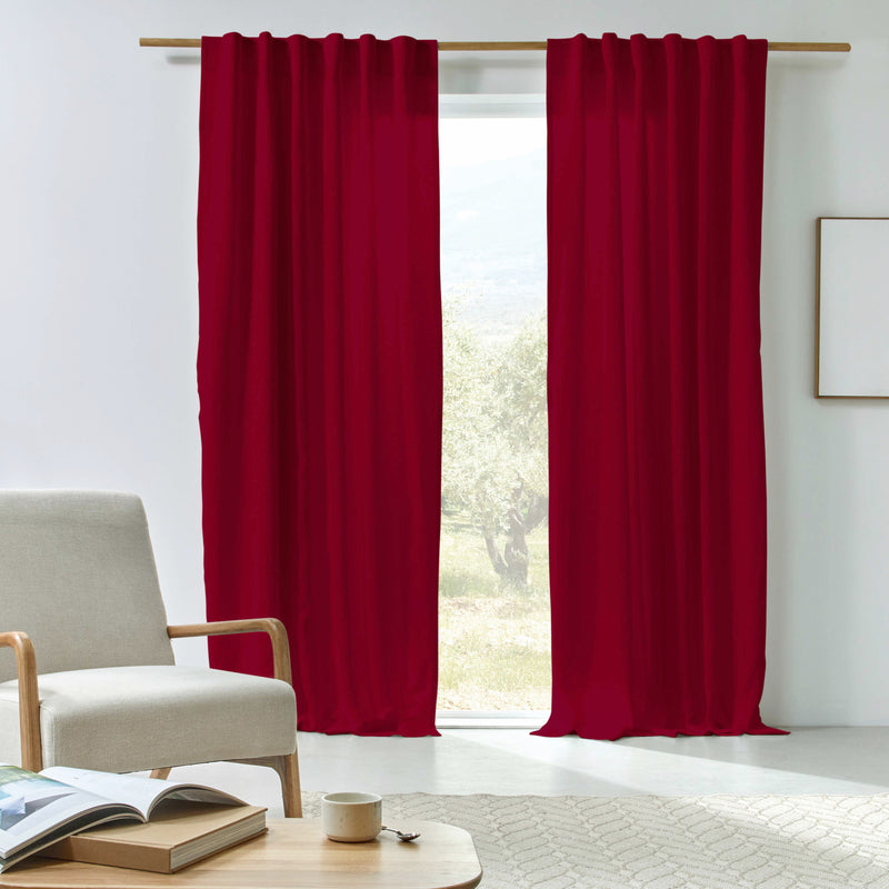 Rideau en lin doublé cotton sur mesure Bordeaux