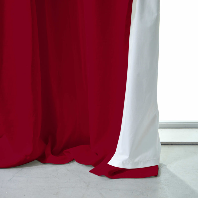 Rideau doublé en lin Bordeaux