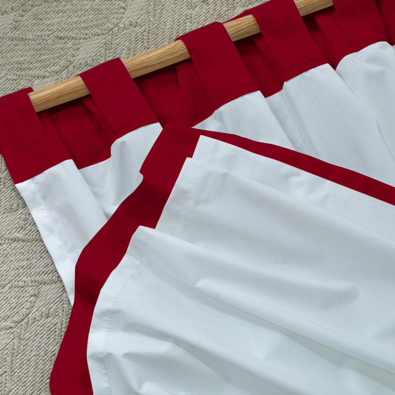 Rideau doublé en lin sur mesure Bordeaux à pattes cachées