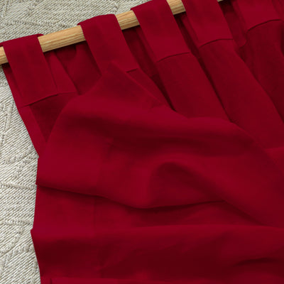 Rideau non doublé en lin sur mesure Bordeaux à pattes cachées