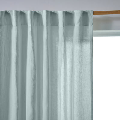 Rideau lin non doublé Bleu Glacier