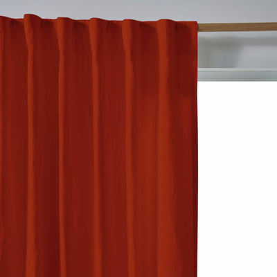 Rideau lin avec doublure cotton sur mesure Corail