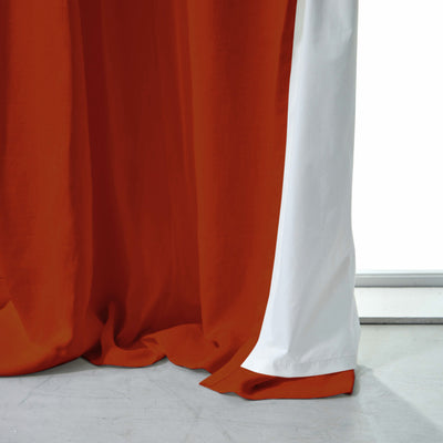 Rideau doublé en lin sur mesure Corail