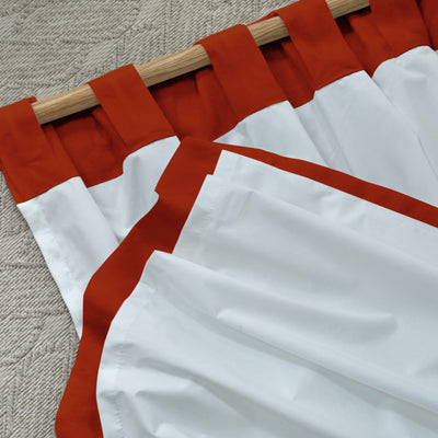 Rideau doublé en lin sur mesure Corail à pattes cachées