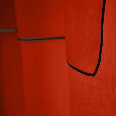 Rideaux bordé "Bourdon" en lin Corail
