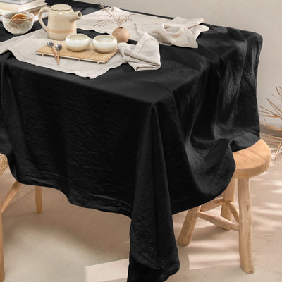 Nappe en lin ajouré sur mesure noir