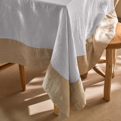 Nappe bicolore en lin sur mesure gris minéral