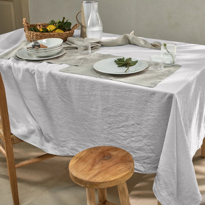 nappe basique rectangulaire sur mesure en lin gris clair