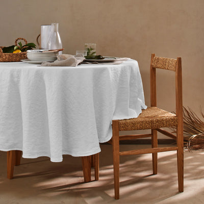 nappe ronde basique en lin gris minéral