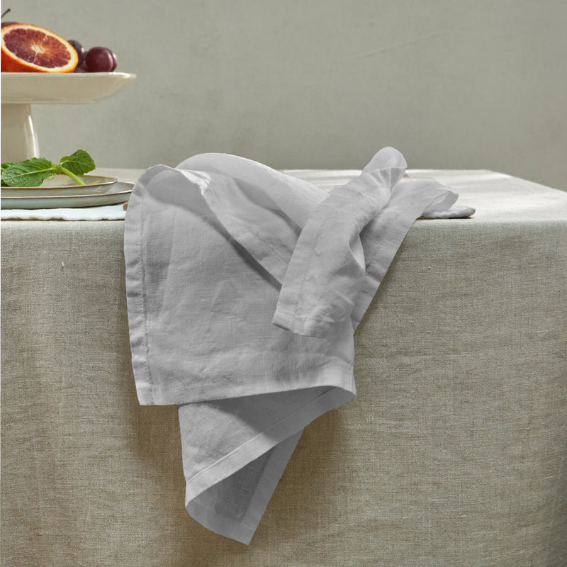 Serviettes de table simples en lin  gris minéral