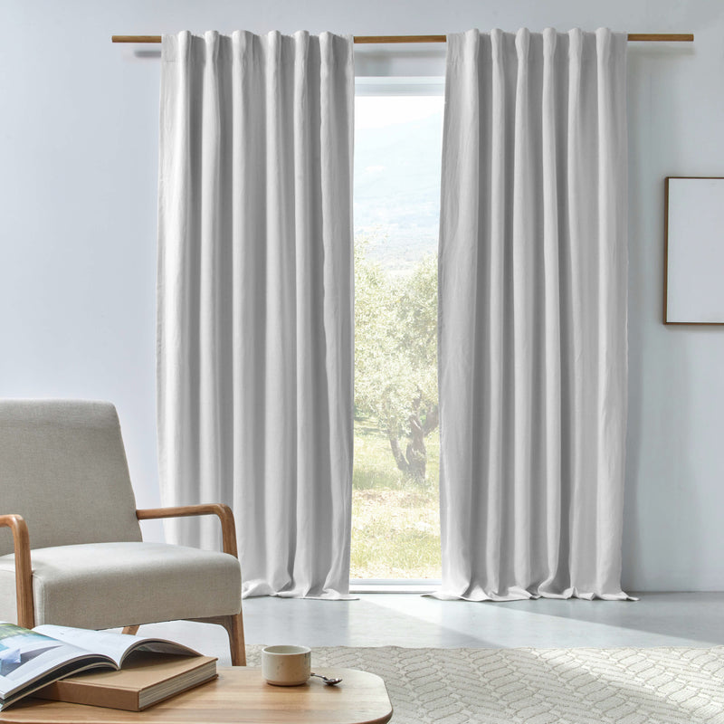 Rideau en lin occultant Gris Minéral