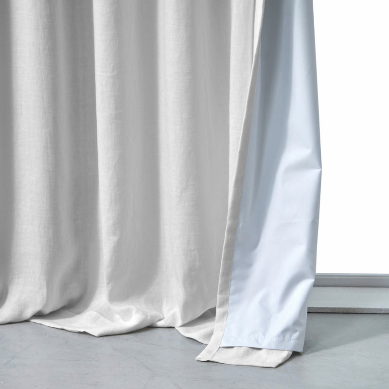 Rideau occultant en lin Gris Minéral