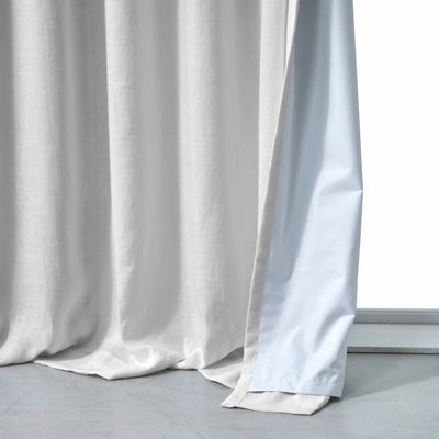 Rideau occultant en lin Gris Minéral sur mesure