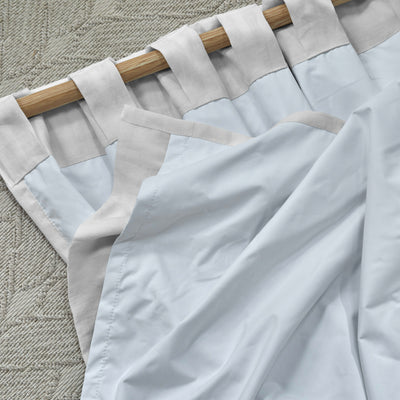 Rideau occultant en lin Gris Minéral à pattes cachées