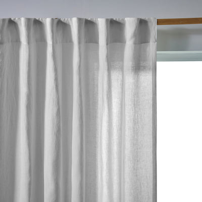 Rideau lin lavé non doublé sur mesure Gris Minéral