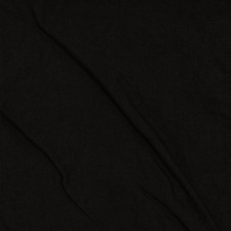 couvre-lit en pur lin lavé à volants Noir 
