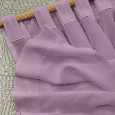 Rideau non doublé en lin sur mesure Lilas à pattes cachées