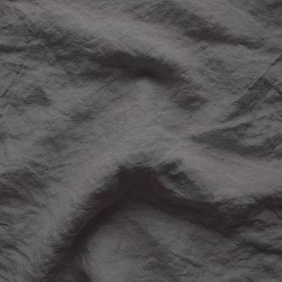 Swatch pour chemin de table en lin bordé "point de cheval" gris plomb