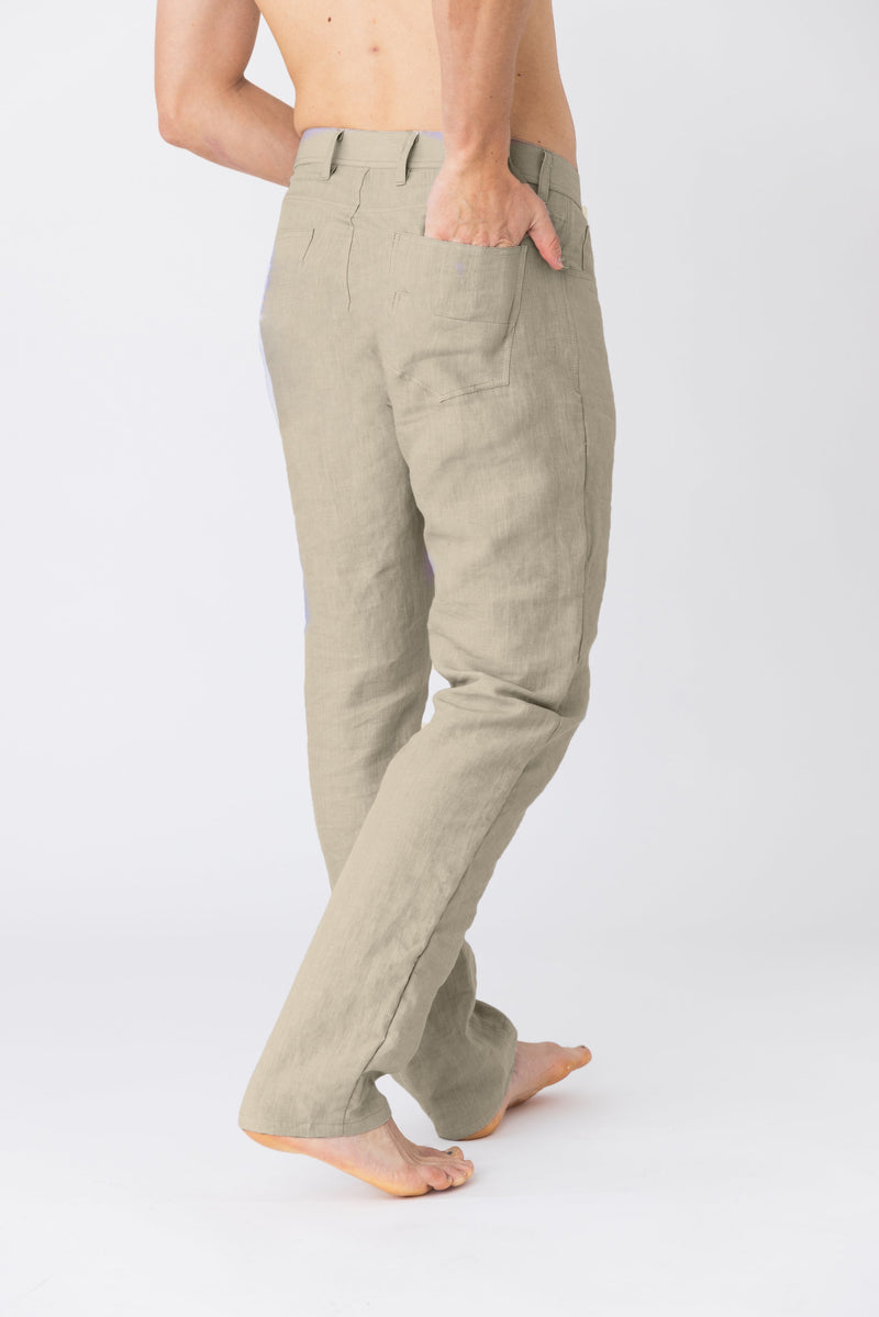 Pantalon en lin lavé “Flavio” naturel  3 