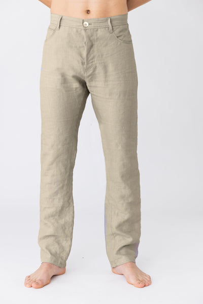 Pantalon en lin français “Flavio” naturel  4 #colour_naturel