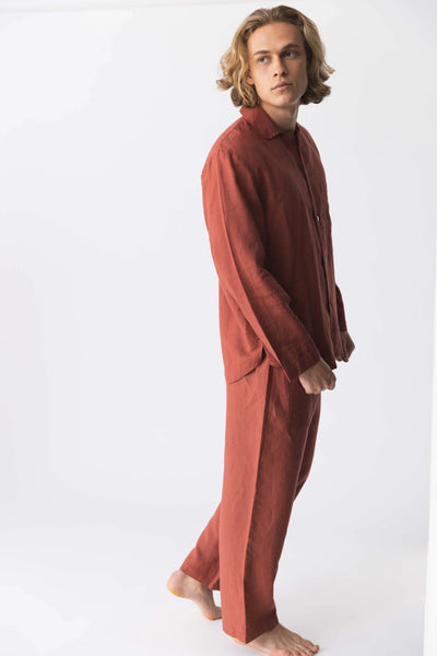Ensemble de Pyjama en lin “Ronaldo” brique 1 #colour_brique