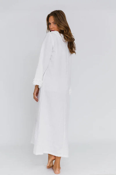 Longue Robe de nuit en lin lavé Blanc 3 #colour_blanc-optique