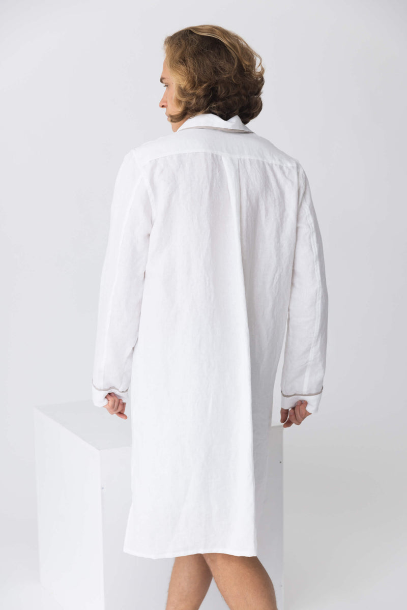 Chemise de nuit en lin lavé blanc-optique 6 