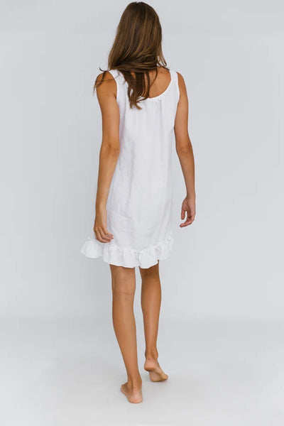 Robe de nuit « Ester » en lin lavé Blanc Optique 13 #colour_blanc-optique