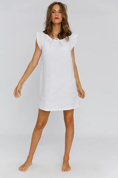 Chemise de nuit en lin « Jane » Blanc Optique 13 #colour_blanc-optique