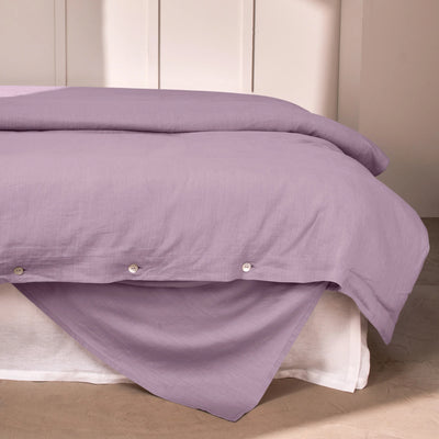 housse de couette 100% lin lilas