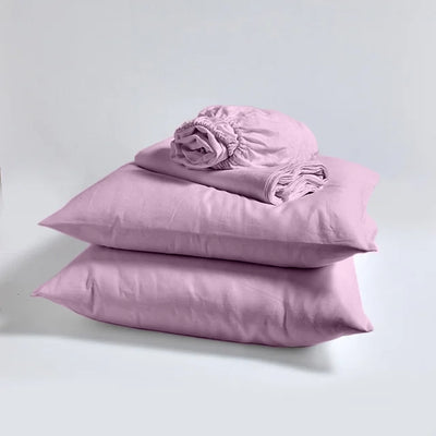 Ensemble de draps en lin lavé lilas