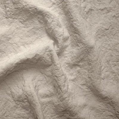 Swatch pour chemin de table lin lavé à volants beige 