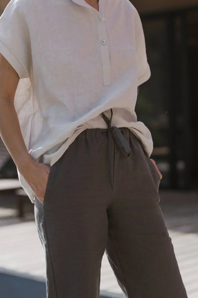 Pantalon décontracté en lin naturel pour femme 13#colour_gris-plomb