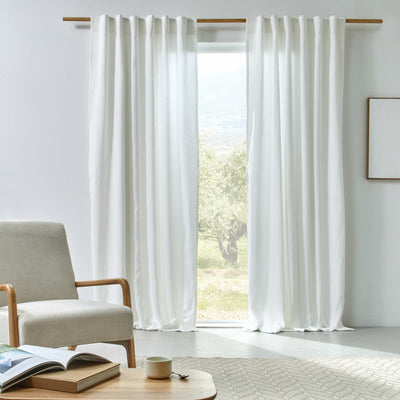 Rideau en lin doublé cotton sur mesure Ivoire