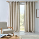 Leinenvorhang mit Baumwollfutter in Naturbeige