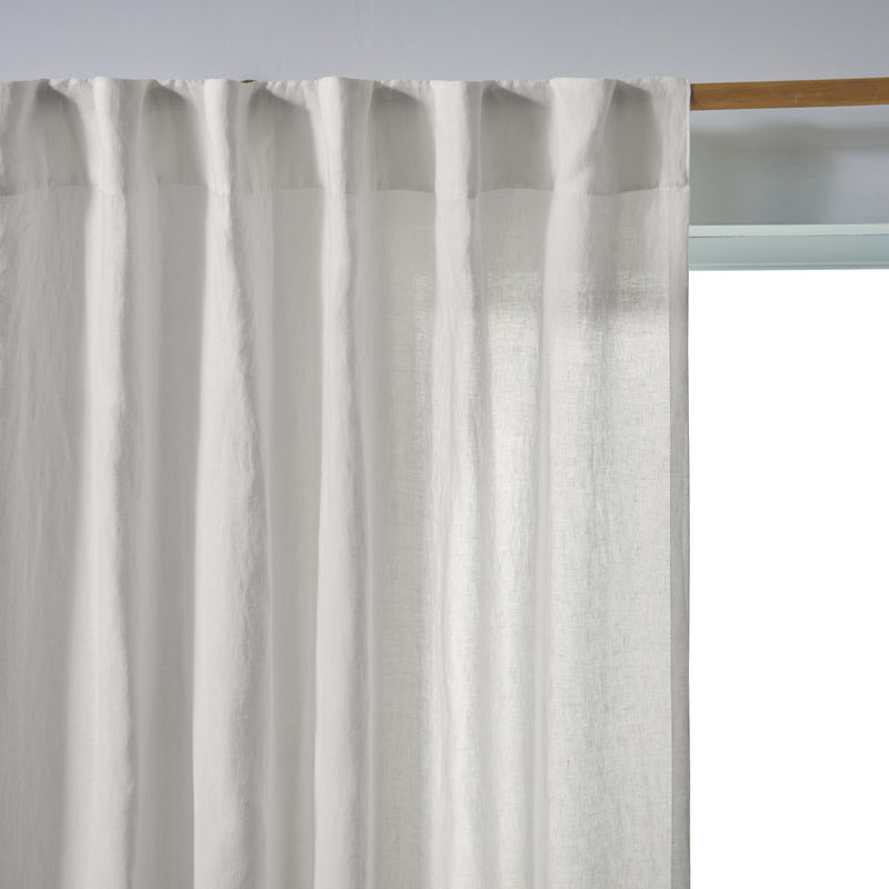 Rideau lin lavé non doublé sur mesure Ivoire