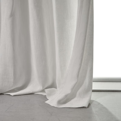 Rideau non doublé en lin sur mesure Ivoire