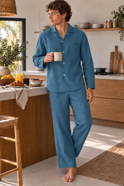 Leinenpyjamas für Männer. Hochwertige Pyjamas für Männer