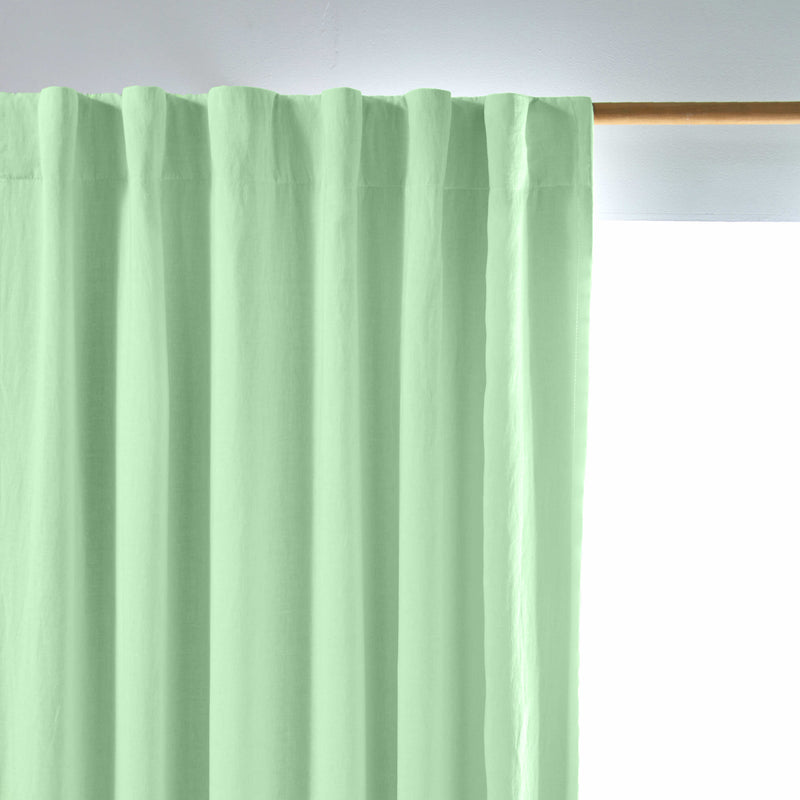 Rideau lin occultant sur mesure Vert Menthe