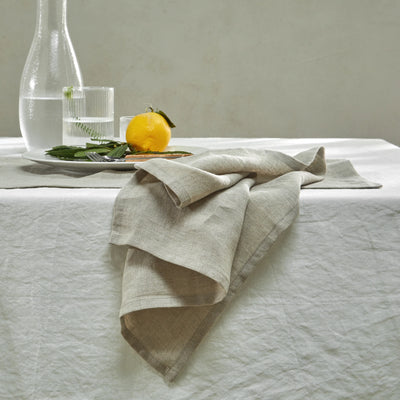 Serviettes de table simples en lin naturel