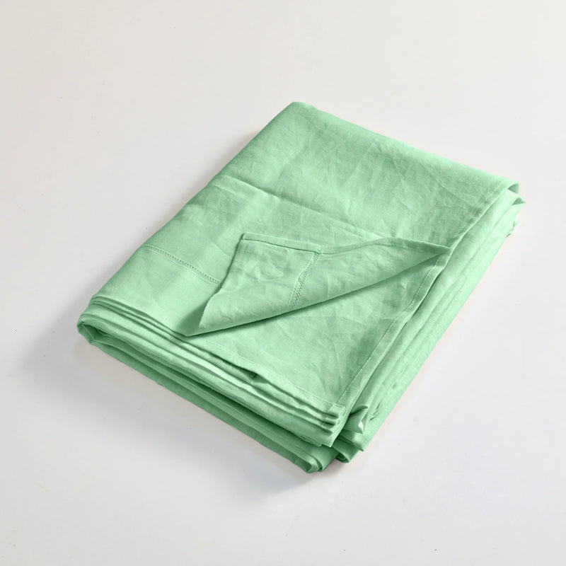 drap de dessus en lin ajouré Vert Menthe