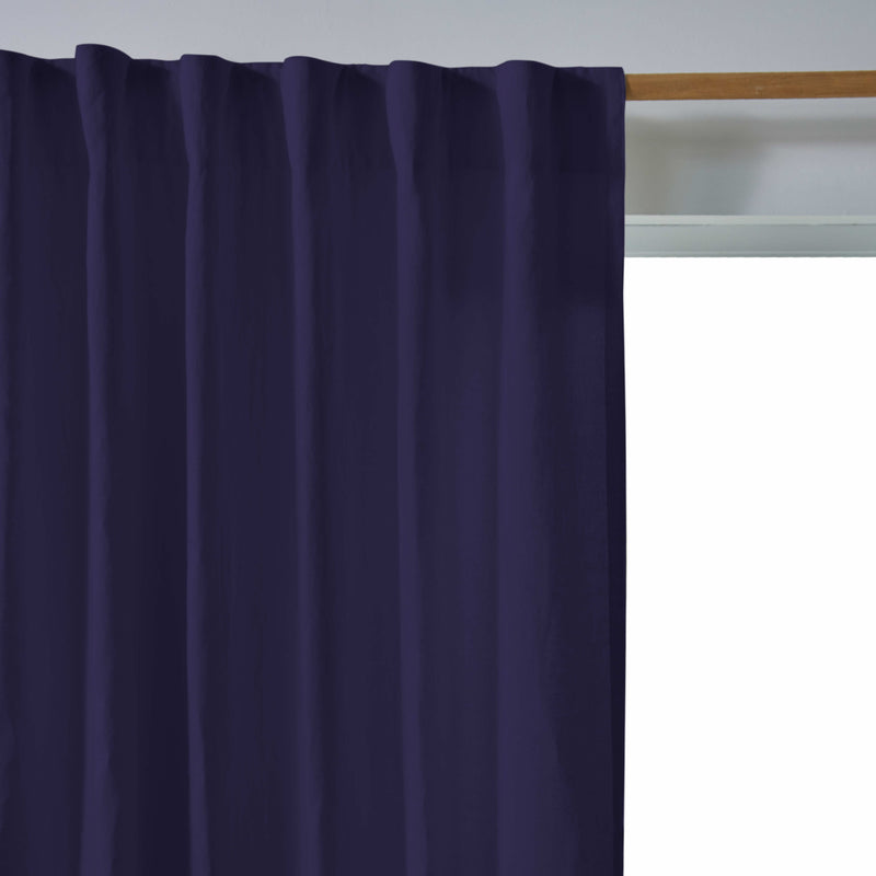 Rideau lin avec doublure cotton sur mesure bleu nuit