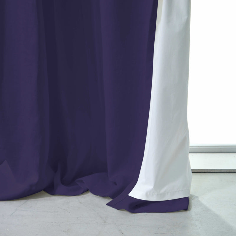 Rideau doublé en lin sur mesure bleu nuit