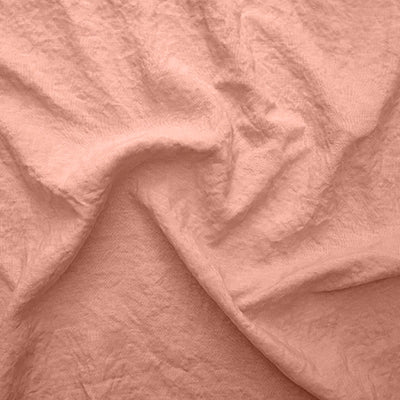 Swatch pour chemin de table crocheté en lin lavé rose