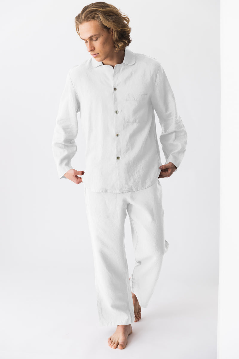 Pyjama en lin pour homme “Ronaldo” Blanc 