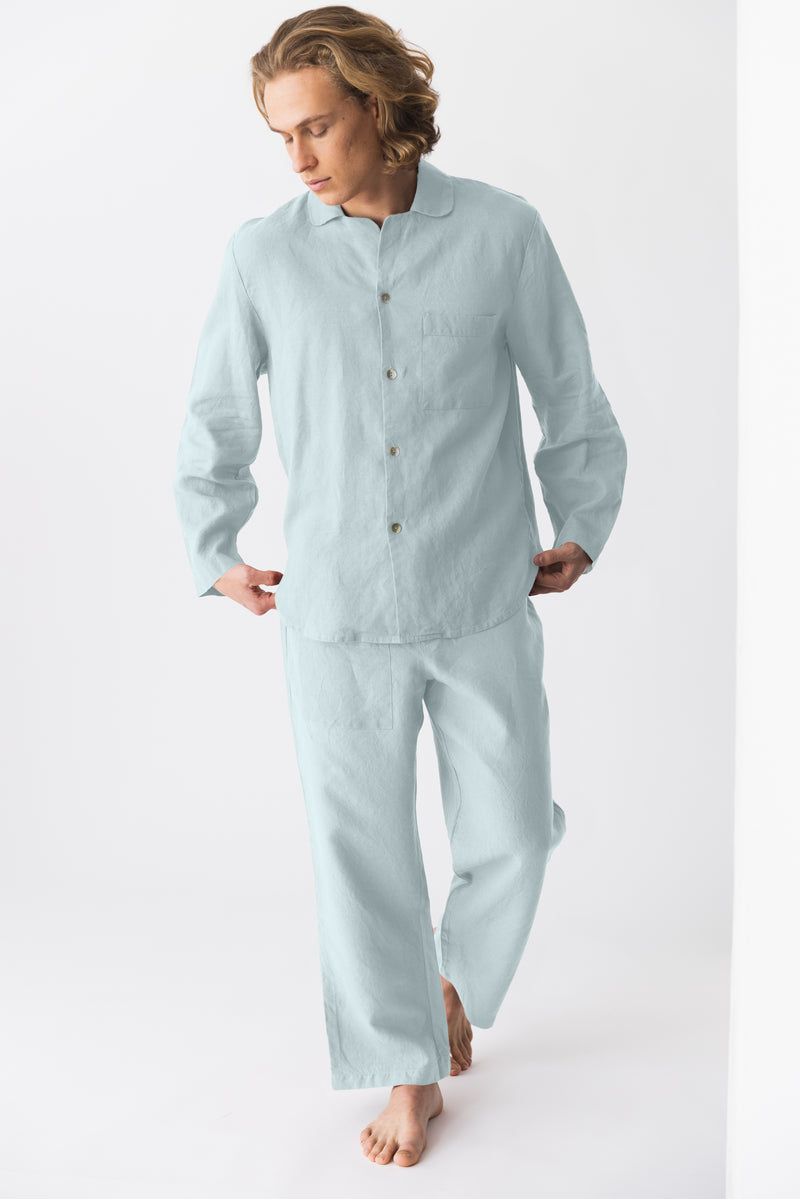 Pyjama en lin pour homme “Ronaldo” Bleu Glacier 