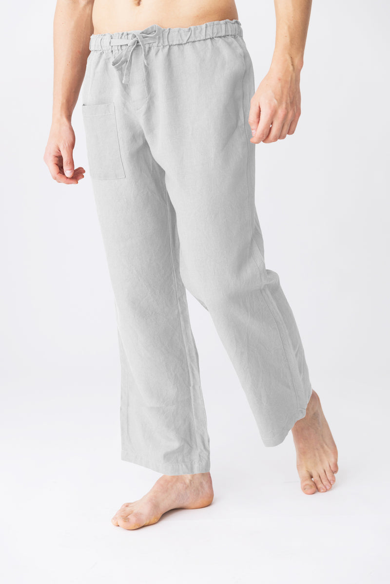 Pantalon de pyjama en lin “Ronaldo” Gris Minéral 